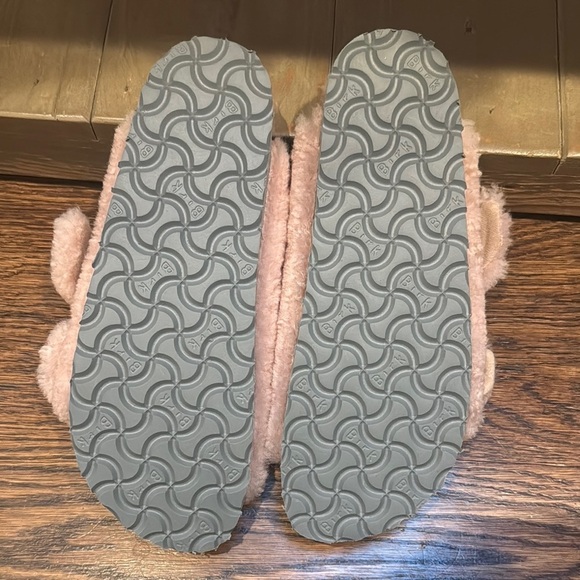 Papillio by Birkenstock Arizona Big Buckle Shearling Teddy Sandals Crystal Rose - Picture 5 of 9